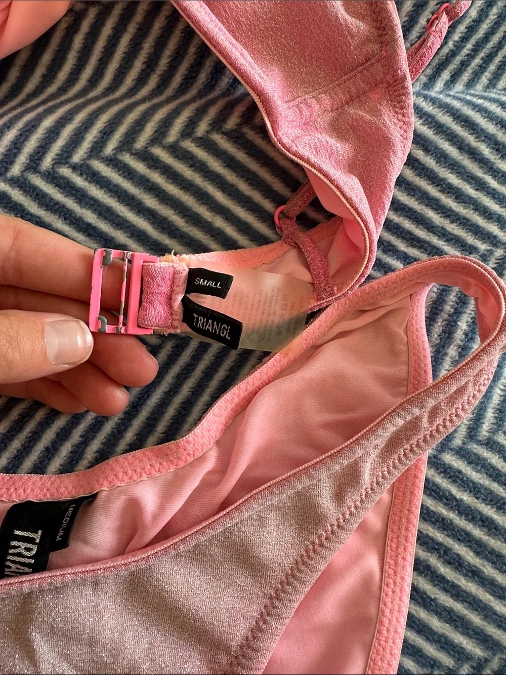 triangl swimwear Hot Pink Sparkle Bikini Set